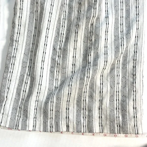 Greylin Anthropologie Striped Linen & Cotton Jumpsuit Cropped Wide Leg Zip Up S